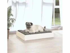 Cama para perros madera maciza de pino 61,5x49x9 cm^Clicnbuy