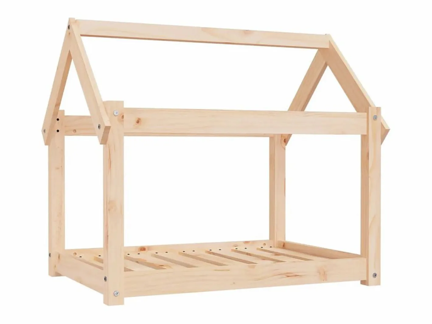Clicnbuy Cama para perros madera maciza de pino 81x60x70 cm Marru00f3n New