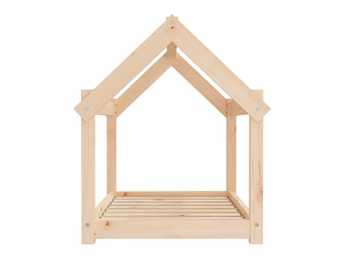 Clicnbuy Cama para perros madera maciza de pino 81x60x70 cm Marru00f3n New