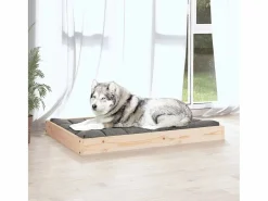Clicnbuy Cama De Animales De Compañía|Cama para perros madera maciza de pino 101,5x74x9 cm