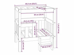 Clicnbuy Cama De Animales De Compañía|Cama para perros madera maciza de pino 65,5x50,5x70 cm