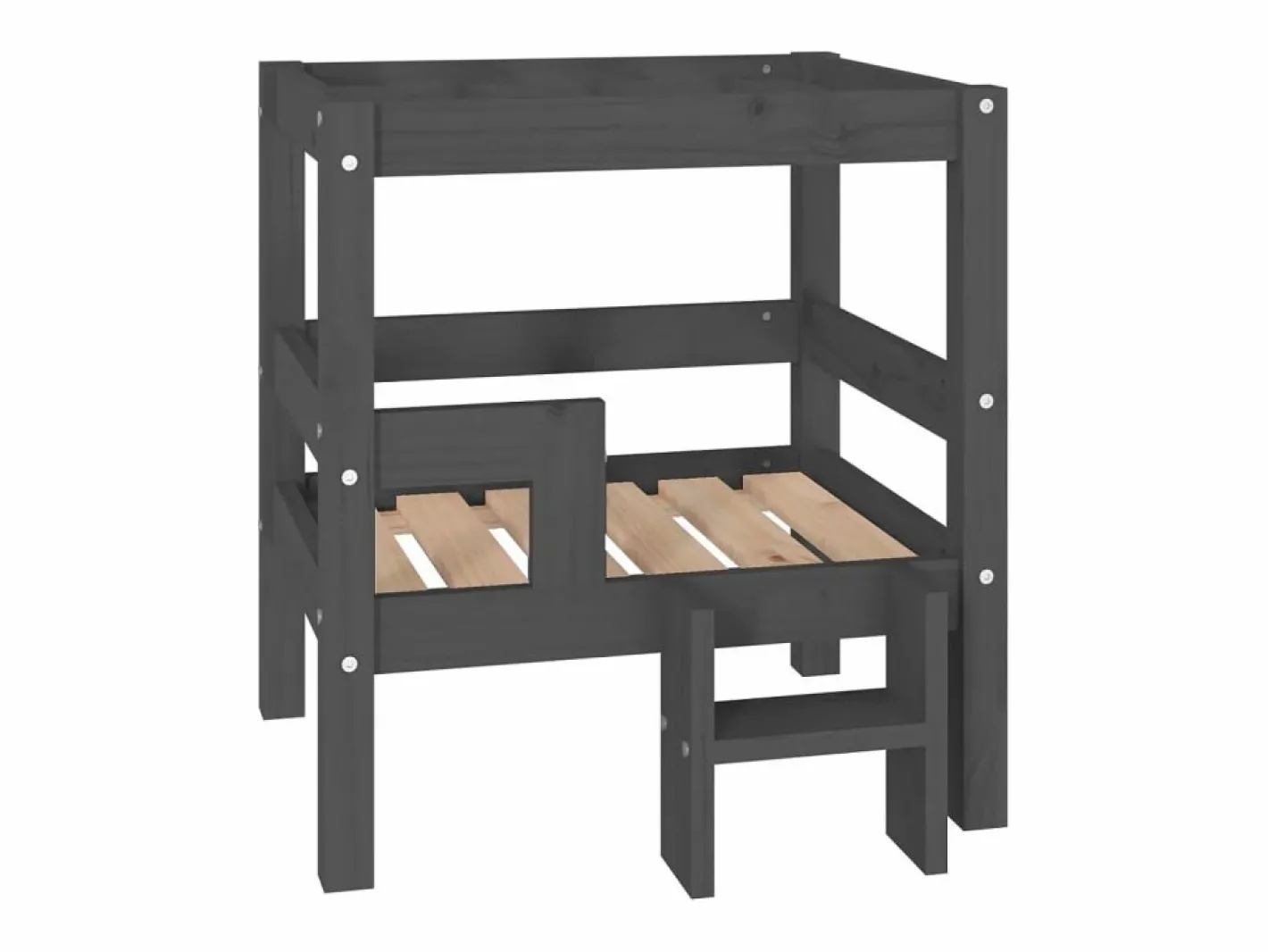 Clicnbuy Cama De Animales De Compañía|Cama para perros madera maciza de pino 55,5x53,5x60 cm