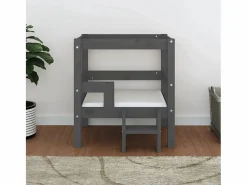 Clicnbuy Cama De Animales De Compañía|Cama para perros madera maciza de pino 55,5x53,5x60 cm