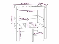 Clicnbuy Cama De Animales De Compañía|Cama para perros madera maciza de pino 55,5x53,5x60 cm