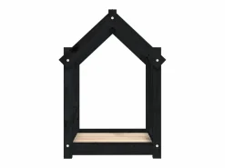 Clicnbuy Cama para perros madera maciza de pino 61x50x70 cm Negro
