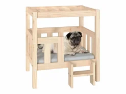 Cama para perros madera maciza de pino 65,5x50,5x70 cm^Clicnbuy Hot