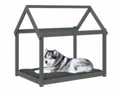 Clicnbuy Cama para perros madera maciza de pino 111x80x100 cm Gris Clearance