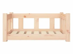 Clicnbuy Cama De Animales De Compañía|Cama para perros madera maciza de pino 65,5x50,5x28 cm