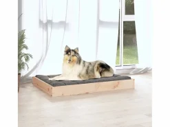 Clicnbuy Cama De Animales De Compañía|Cama para perros madera maciza de pino 91,5x64x9 cm