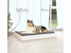 Clicnbuy Cama De Animales De Compañía|Cama para perros madera maciza de pino 91,5x64x9 cm