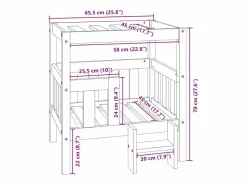Clicnbuy Cama De Animales De Compañía|Cama para perros madera maciza de pino 65,5x50,5x70 cm