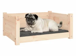 Clicnbuy Cama De Animales De Compañía|Cama para perros 65,5x50,5x28 cm de madera maciza de pino