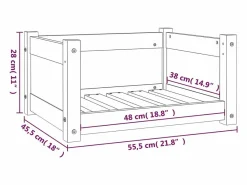 Cama para perros 55,5x45,5x28 cm de madera maciza de pino^Clicnbuy New