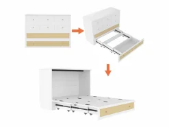 Cama plegable 140×200 cm - con toma USB y enchufe - (colchón no incluido)^ModernLuxe Clearance