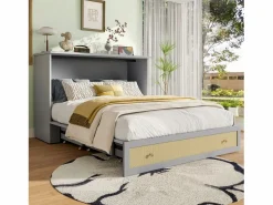 ModernLuxe Cama plegable 140×200 cm - con toma USB y enchufe - (colchón no incluido) Gris Hot