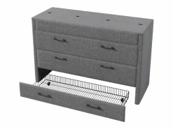 ModernLuxe Cama plegable 140 x 200 cm - 1 cajón - Compartimento de almacenamiento - Puertos USB y Type-C - (colchón no incluido) Gris Clearance