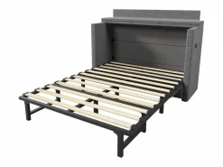 ModernLuxe Cama plegable 140 x 200 cm - 1 cajón - Compartimento de almacenamiento - Puertos USB y Type-C - (colchón no incluido) Gris Clearance