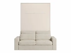 Vente-unique Cama plegable 140 x 200 cm apertura manual con leds + colchón + sofá - RAPILI Beige Hot
