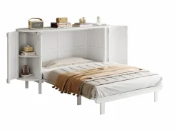 Cama plegable infantil - 140 x 200 cm - con compartimentos de almacenaje - diseño de ratán y madera -^Merax Hot