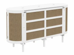 Cama plegable infantil - 140 x 200 cm - con compartimentos de almacenaje - diseño de ratán y madera -^Merax Hot