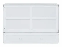 Merax Cama plegable móvil - 140 x 200 cm - Cama convertible - Cajones y estante - Pino y MDF - Blanco Sale