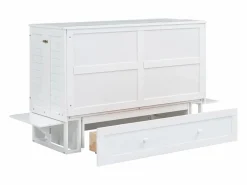 Merax Cama plegable móvil - 140 x 200 cm - Cama convertible - Cajones y estante - Pino y MDF - Blanco Sale