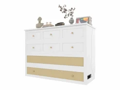 Cama plegable móvil - 140 x 200 cm - con 6 cajones + estante en el cabecero + USB - MDF -^Merax Discount