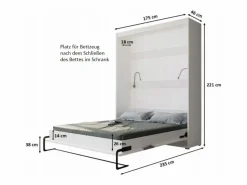 Cama plegable vertical para el hogar 160x200 (+)^Abiks Möbel Hot