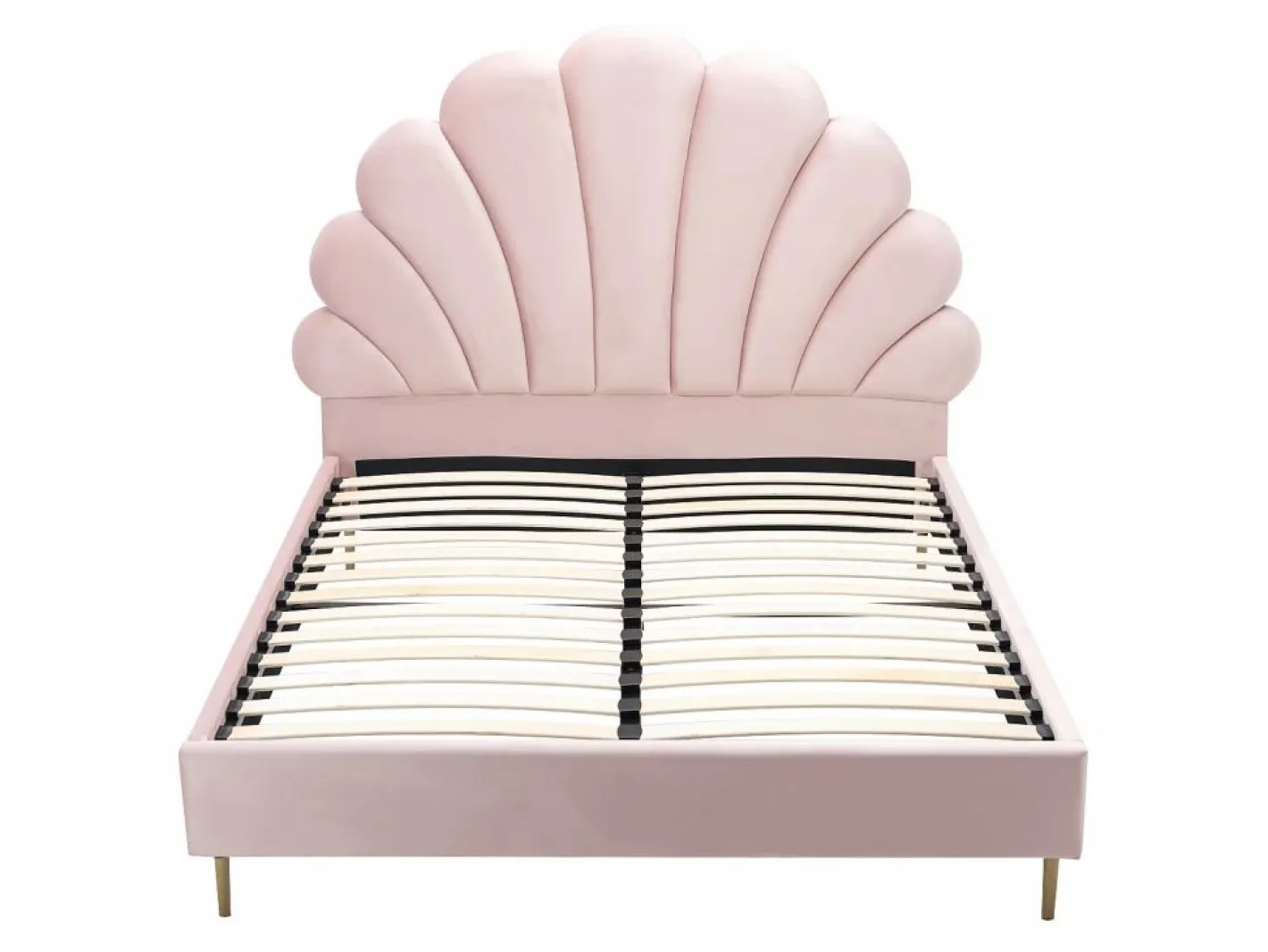 Cama Queen size de 160 x 200 cm en terciopelo - LIVAYA^Vente-unique Clearance