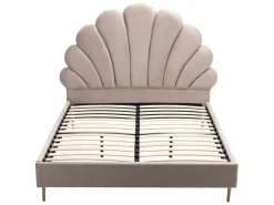 Cama Queen size de 160 x 200 cm en terciopelo con colchón - LIVAYA^Vente-unique Clearance