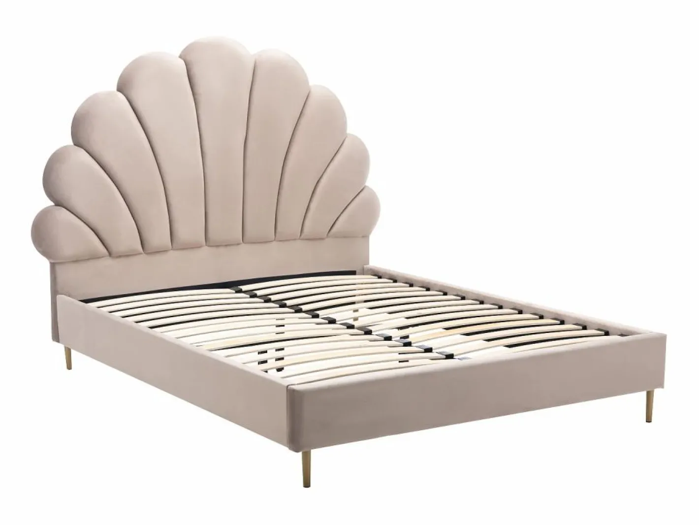 Cama Queen size de 160 x 200 cm en terciopelo - LIVAYA^Vente-unique Online