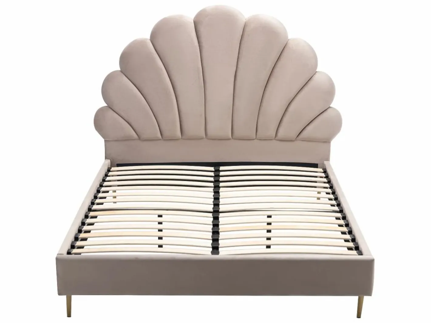 Cama Queen size de 160 x 200 cm en terciopelo - LIVAYA^Vente-unique Online
