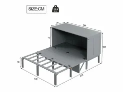 Cama retráctil de madera 140x200 cm - con somier -^ModernLuxe Clearance