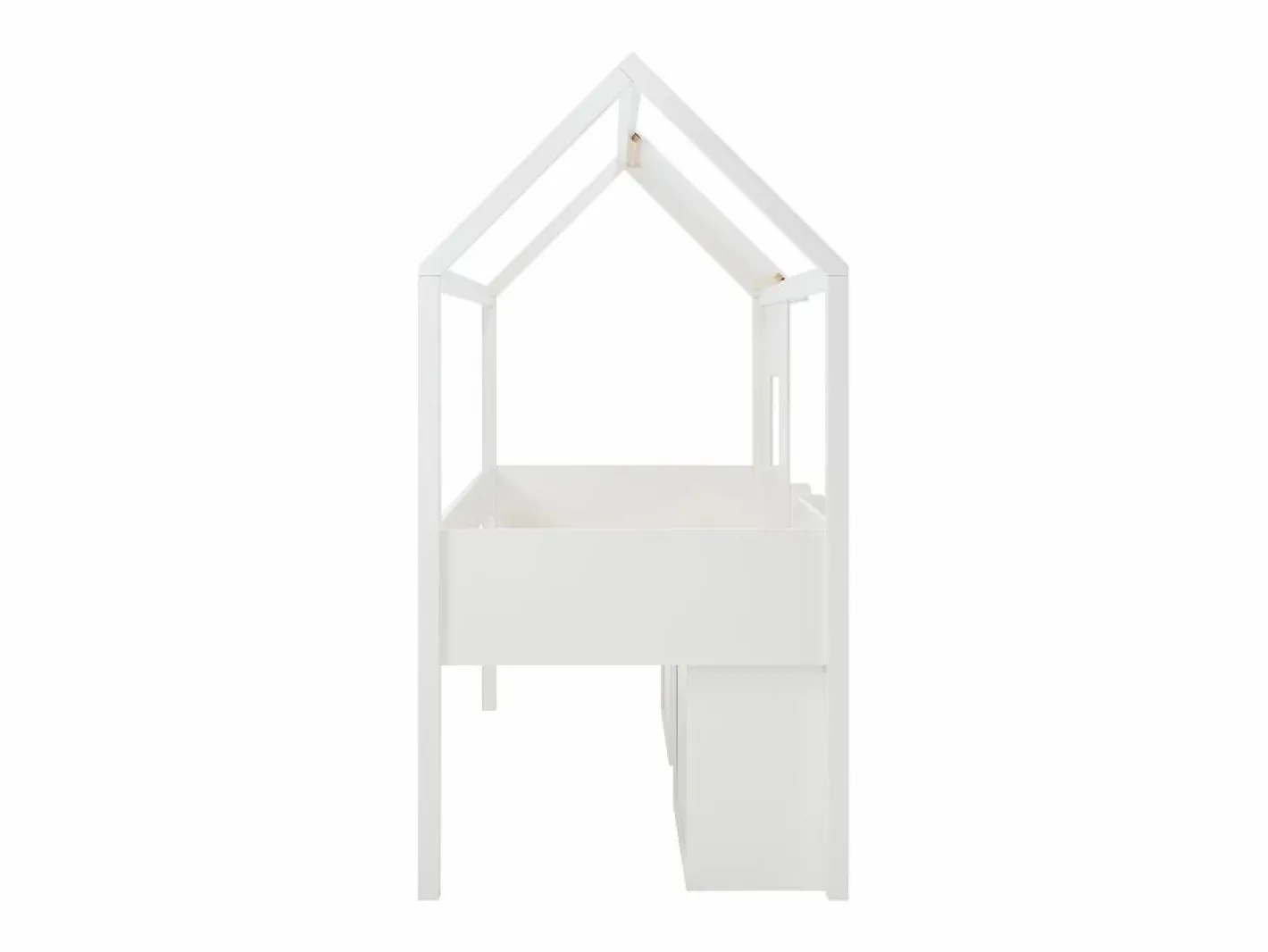 Vente-unique Cama semialta cabaña 90 x 190 cm en pino y MDF en color - VALESKIA Blanco New