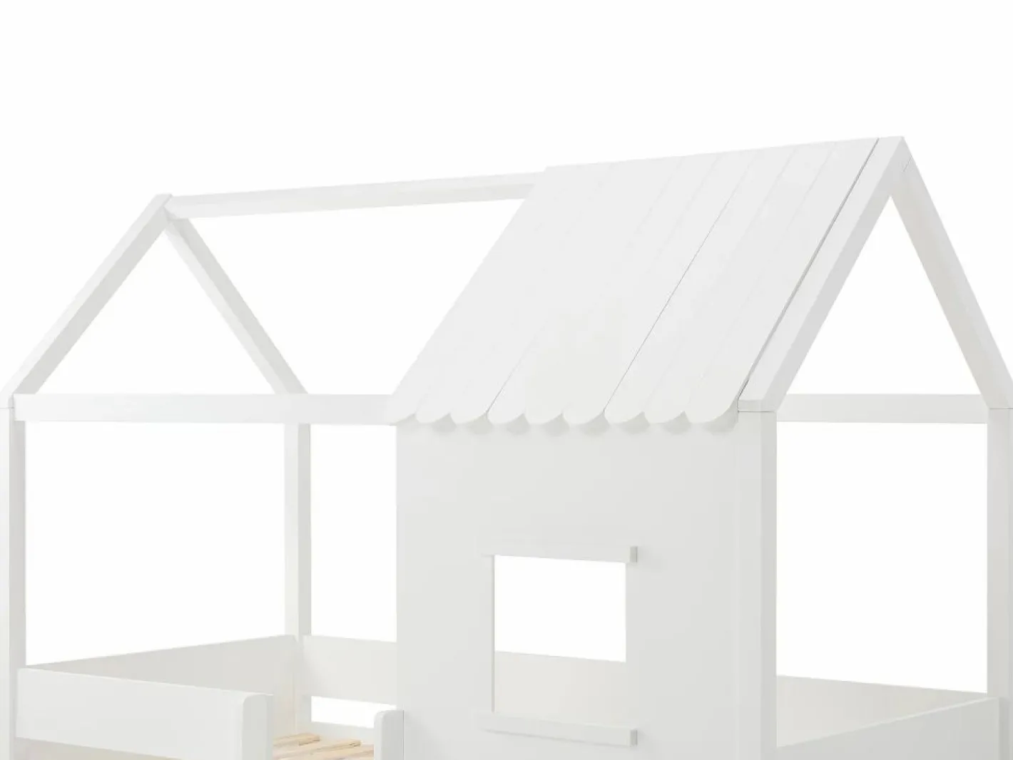 Vente-unique Cama semialta cabaña 90 x 190 cm en pino y MDF en color - VALESKIA Blanco New