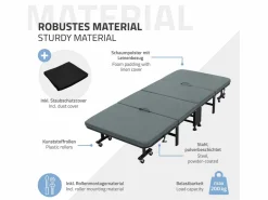 Cama supletoria 90x200 cm, Cama individual plegable, con colchón/relleno, cama de viaje^ECD Germany Best