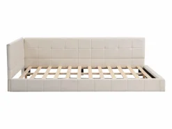 Merax Cama Terciopelo|Cama tapizada 140 x 200 cm con cabecero - Terciopelo - Sofá cama - Somier de láminas -