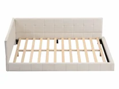 Merax Cama Terciopelo|Cama tapizada 140 x 200 cm con cabecero - Terciopelo - Sofá cama - Somier de láminas -