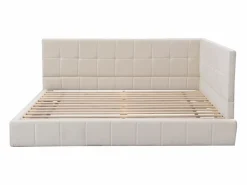 Merax Cama Terciopelo|Cama tapizada 140 x 200 cm con cabecero - Terciopelo - Sofá cama - Somier de láminas -