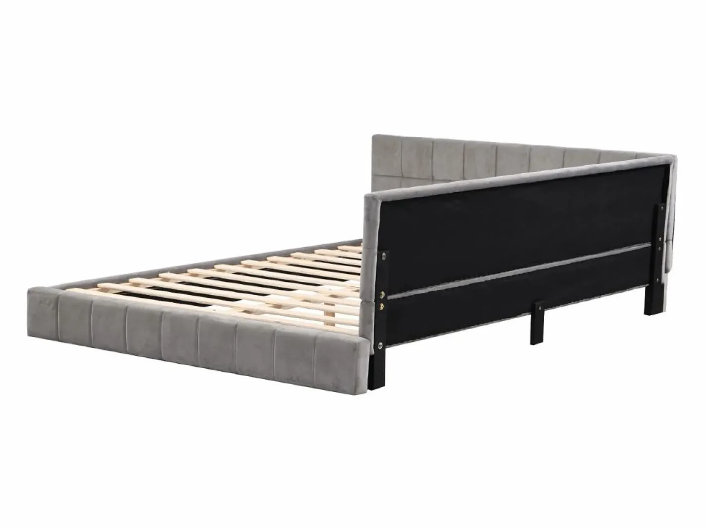 Merax Cama Terciopelo|Cama tapizada 140 x 200 cm con cabecero - Terciopelo - Sofá cama - Somier -