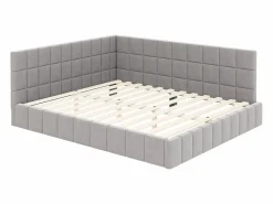 Merax Cama Terciopelo|Cama Adulto|Cama tapizada 160 x 200 cm, Sofá cama con cabecero - Tejido terciopelo - Con somier de láminas -