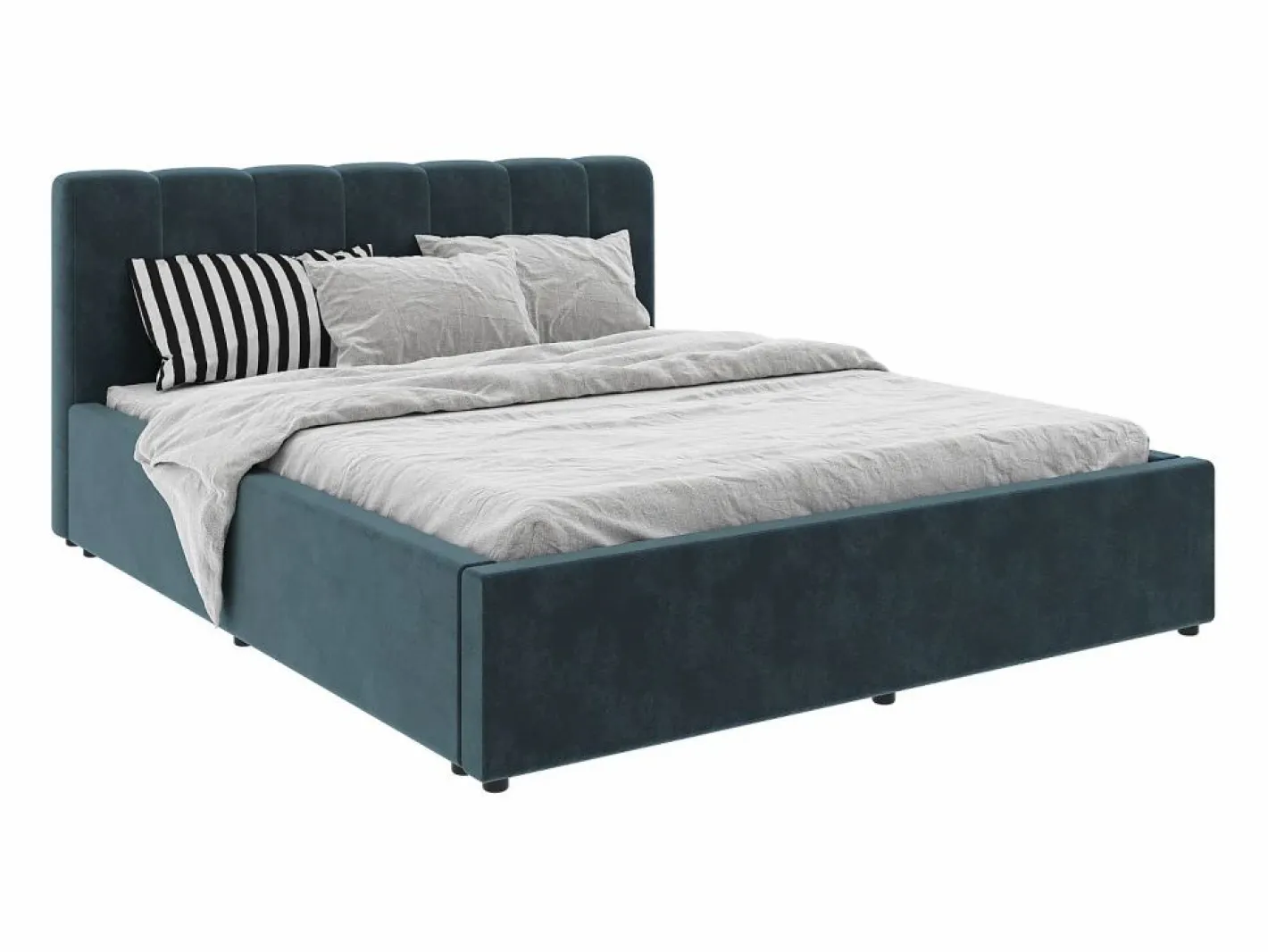 Cama tapizada Almo haaus, 200 x 160 cm, Azul Discount