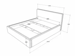 Somier - 160X200Cm|Cama tapizada Almo haaus, 200 x 160 cm, Menta