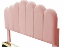 ModernLuxe Cama Terciopelo|Cama tapizada de terciopelo 140x200cm con somier de láminas - cabecero ajustable -