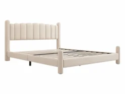 Merax Cama Terciopelo|Cama tapizada 180x200 cm con cabecero - cama de terciopelo para adultos - forma de abanico -