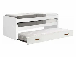 Cama triple aglomerado con somieres 90x200cm Blanco Sale