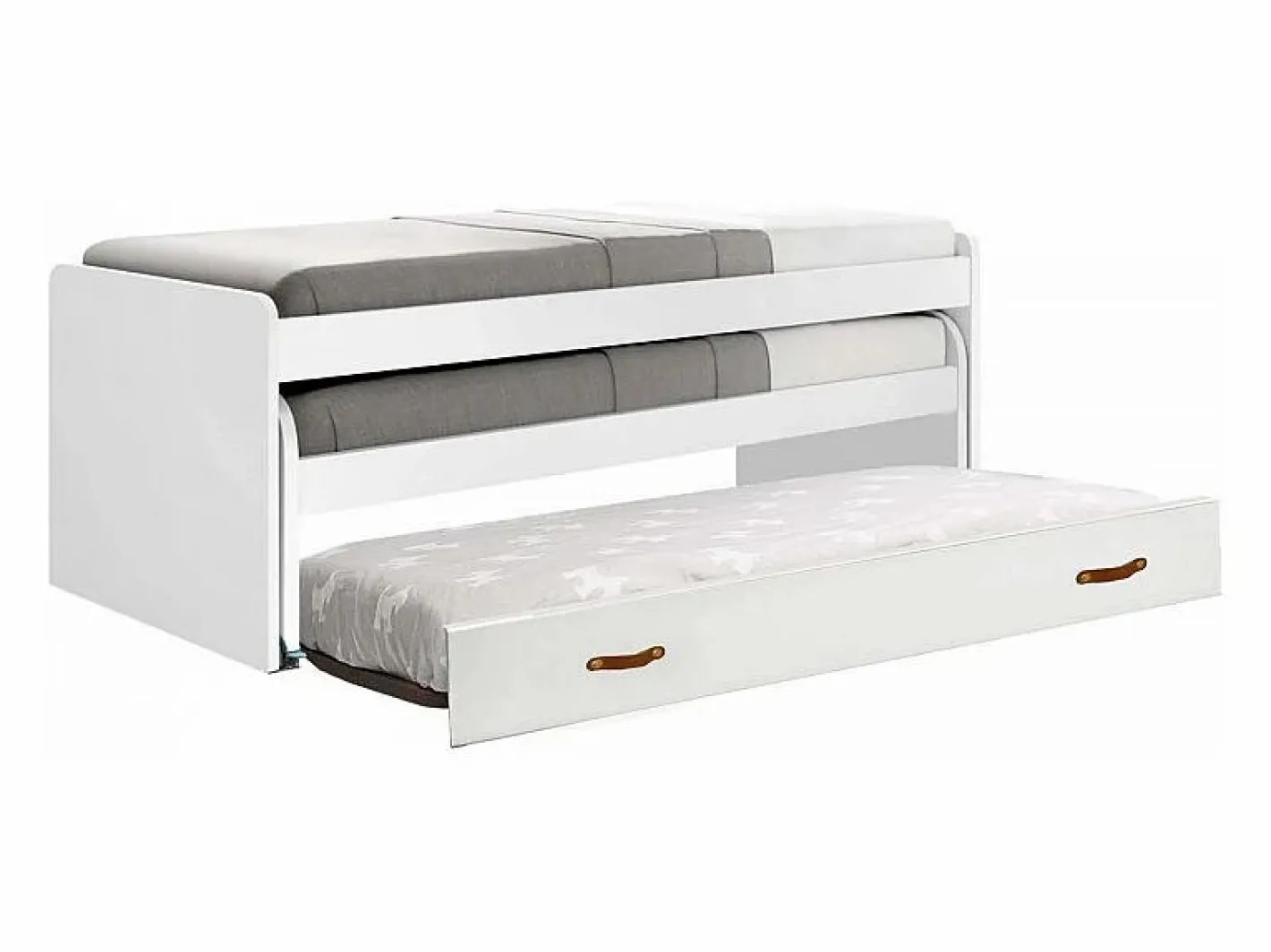 Cama triple aglomerado con somieres 90x200cm Blanco Sale