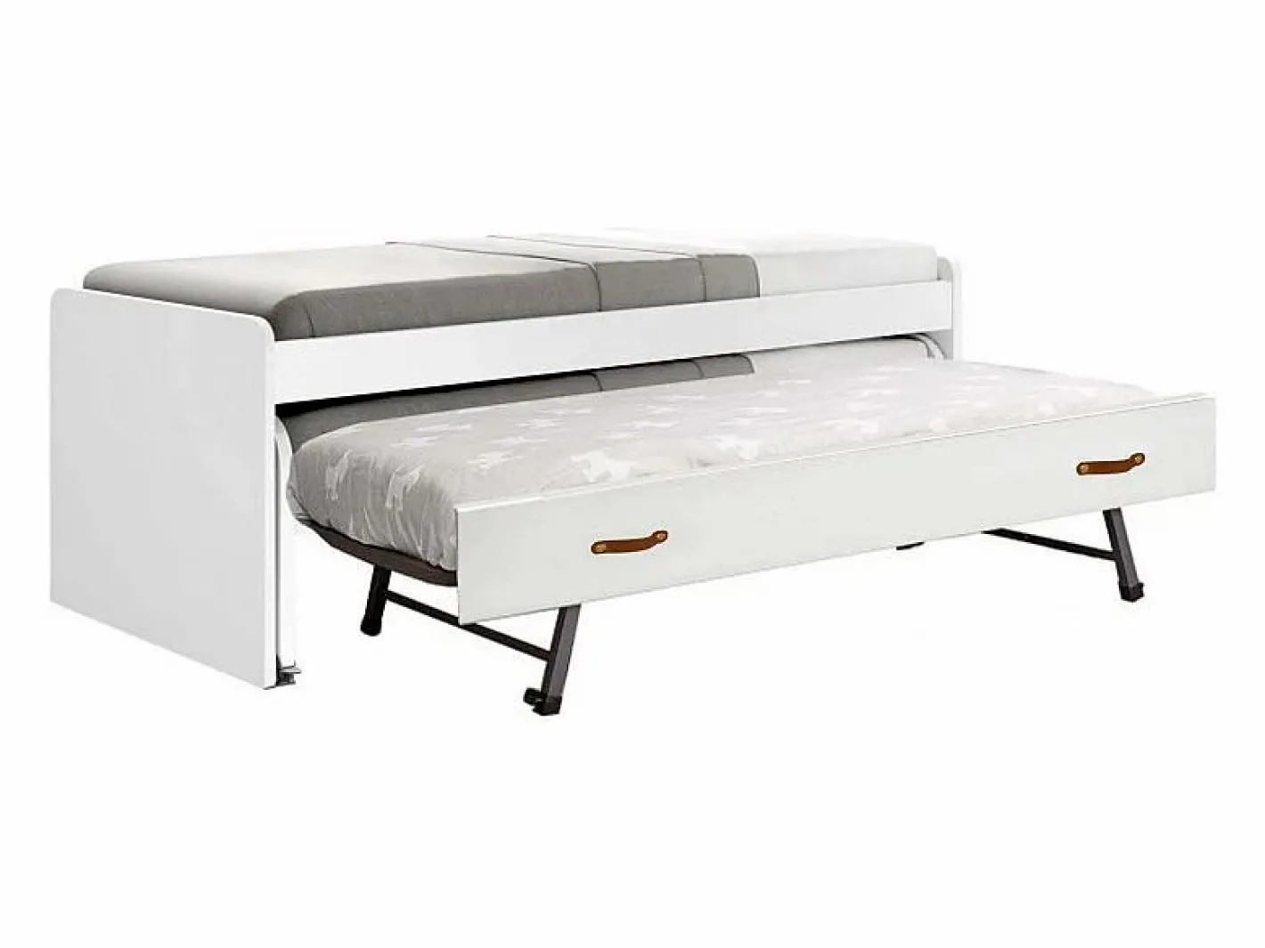 Cama triple aglomerado con somieres 90x200cm Blanco Sale