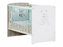 Cama trío de madera blanca, cómoda y armario Blanco Best