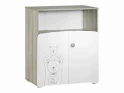 Cama trío de madera blanca, cómoda y armario Blanco Best